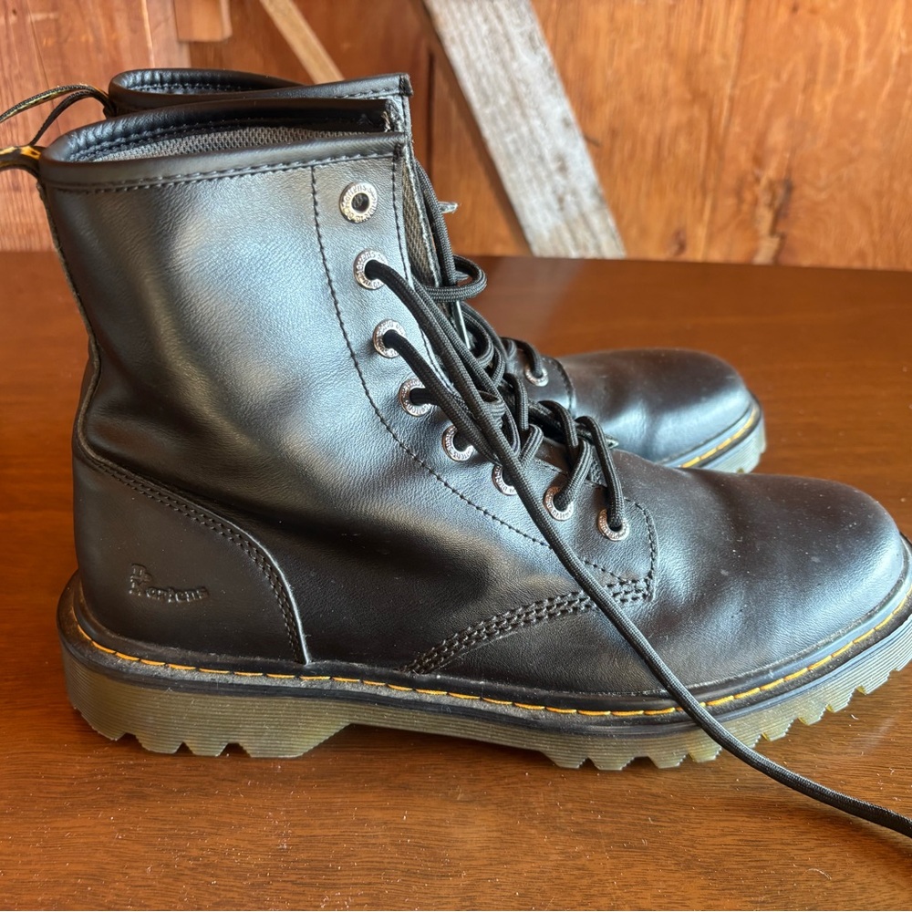 Dr. Martens Black Leather Lace-Up Boots